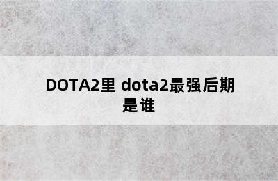 DOTA2里 dota2最强后期是谁